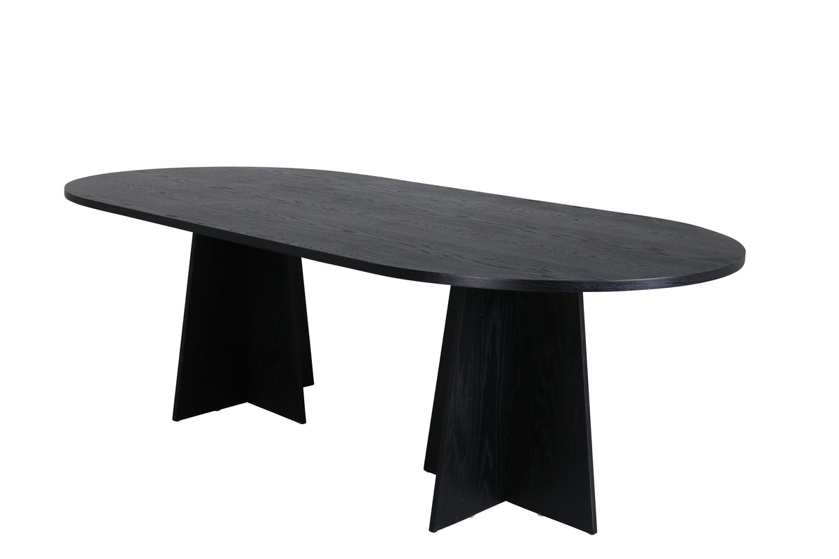 Bootcut ovalt spisebord - 230 × 115 cm - sort - billede 5
