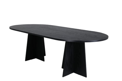 Bootcut ovalt spisebord - 230 × 115 cm - sort - billede 5
