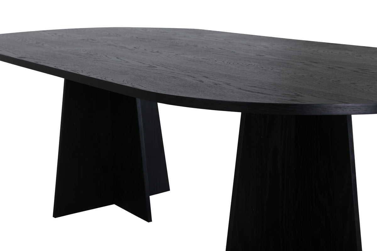 Bootcut ovalt spisebord - 230 × 115 cm - sort - billede 12