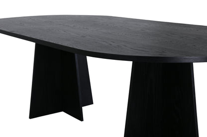 Bootcut ovalt spisebord - 230 × 115 cm - sort - billede 12