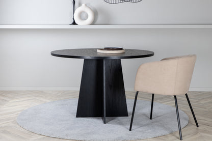 Bootcut rundt spisebord - Ø110 cm - sort - billede 20