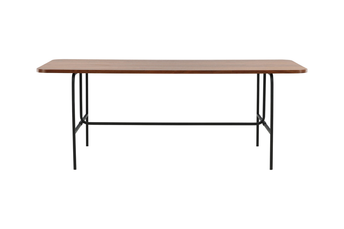 Uno spisebord - 200 × 90 cm - sort, natur, valnøddefarvet - billede 1