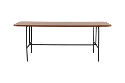 Uno spisebord - 200 × 90 cm - sort, natur, valnøddefarvet - billede 1