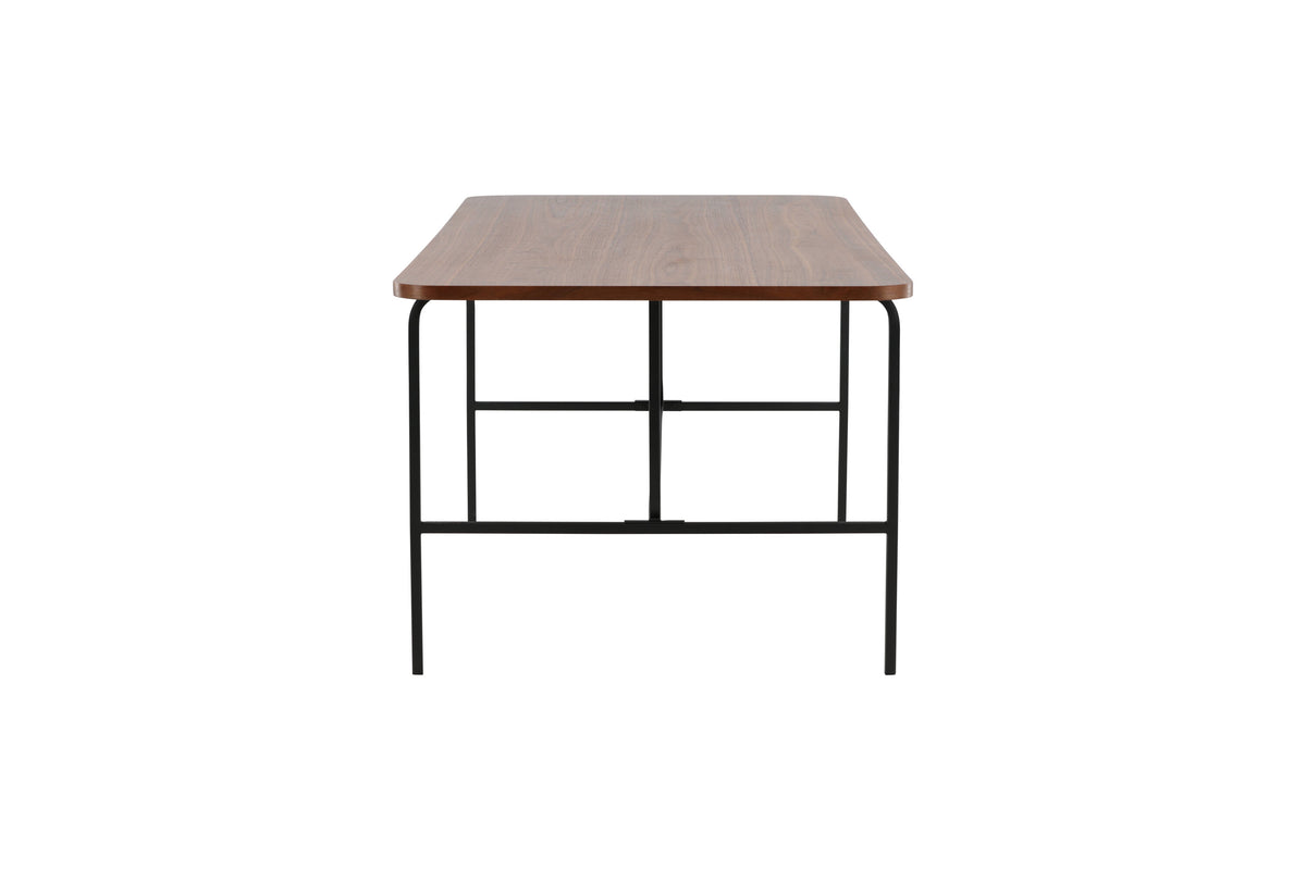 Uno spisebord - 200 × 90 cm - sort, natur, valnøddefarvet - billede 2