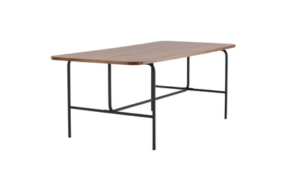 Uno spisebord - 200 × 90 cm - sort, natur, valnøddefarvet - billede 3