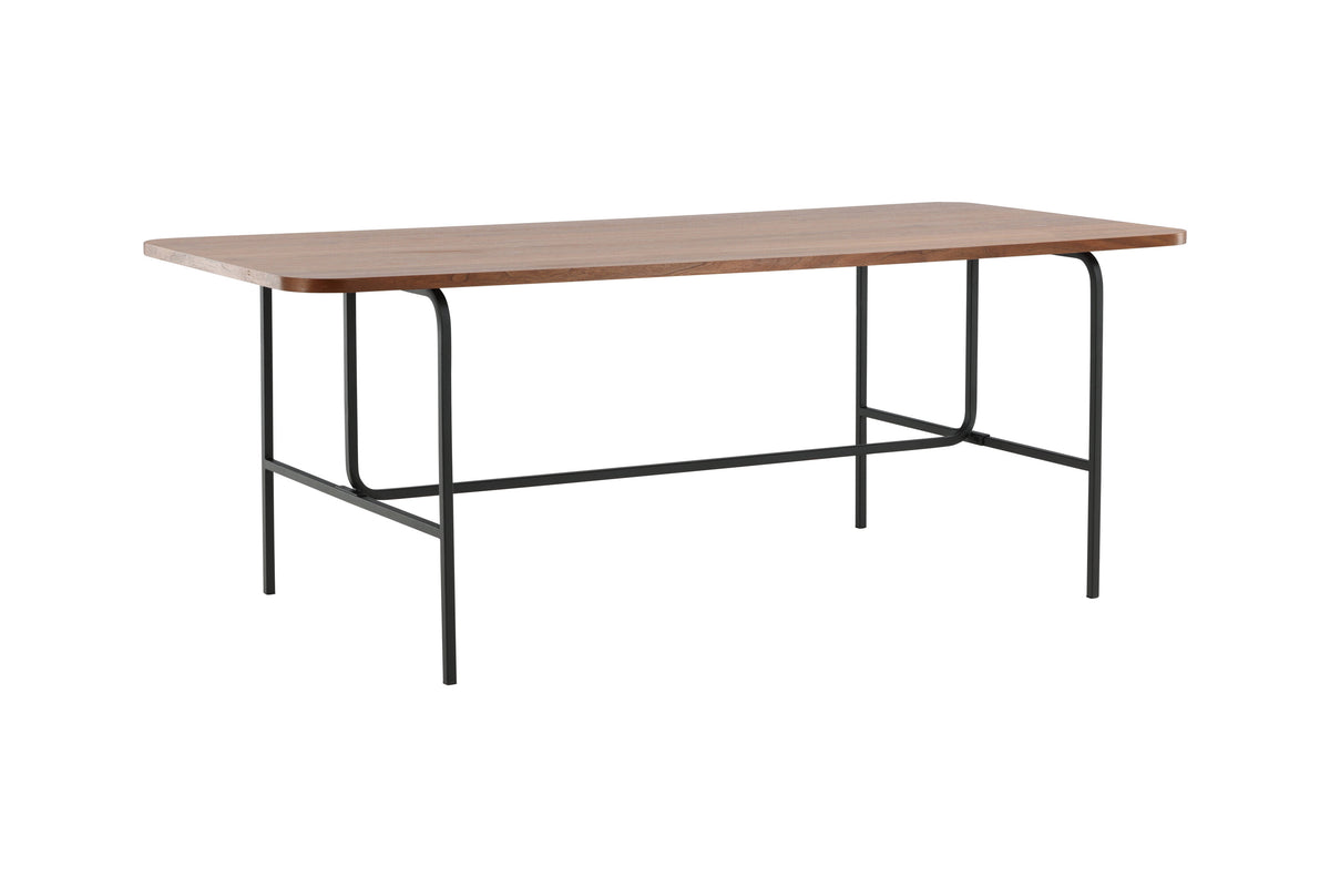 Uno spisebord - 200 × 90 cm - sort, natur, valnøddefarvet - billede 4