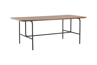 Uno spisebord - 200 × 90 cm - sort, natur, valnøddefarvet - billede 4