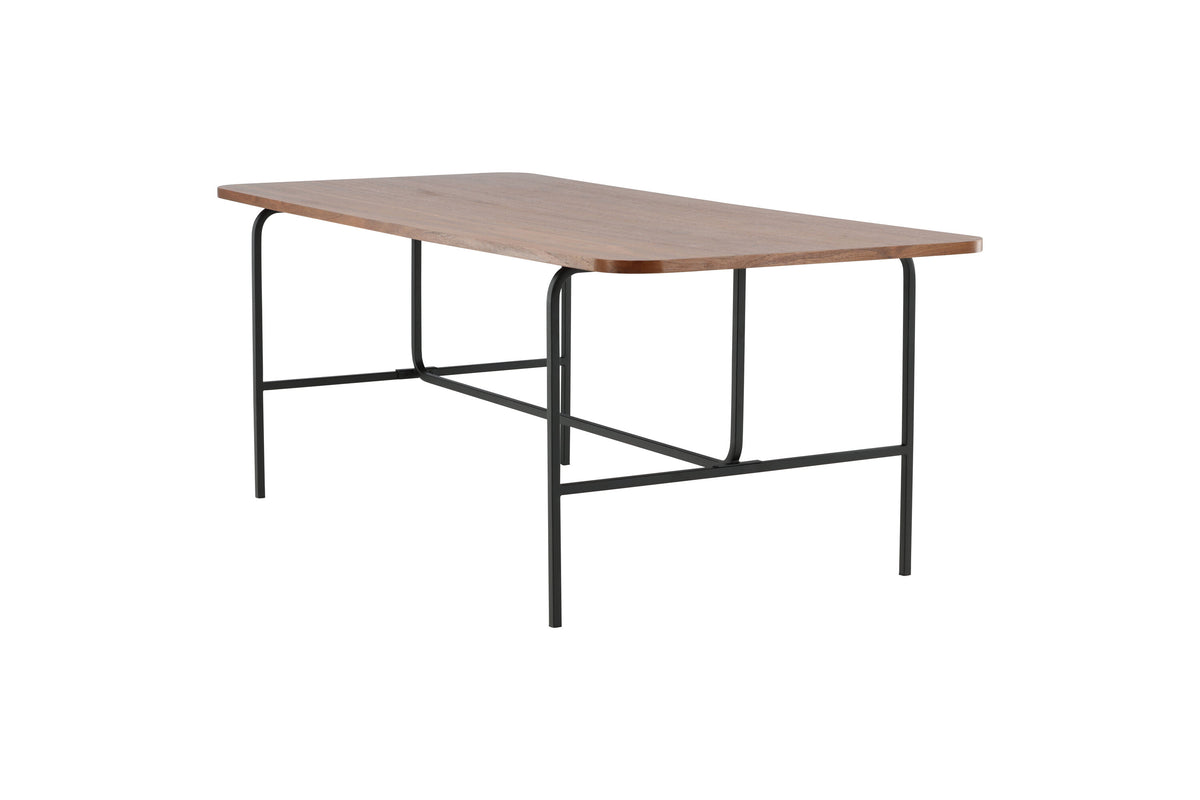 Uno spisebord - 200 × 90 cm - sort, natur, valnøddefarvet - billede 6