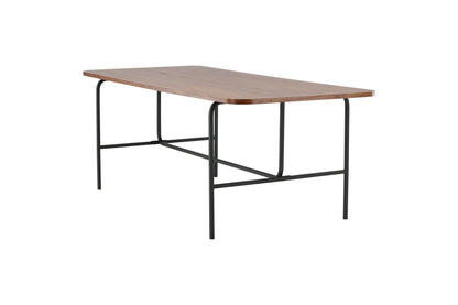 Uno spisebord - 200 × 90 cm - sort, natur, valnøddefarvet - billede 6