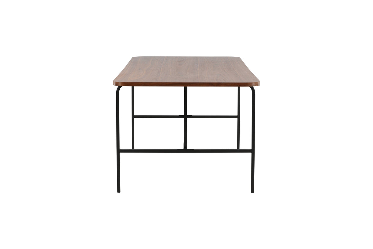 Uno spisebord - 200 × 90 cm - sort, natur, valnøddefarvet - billede 7