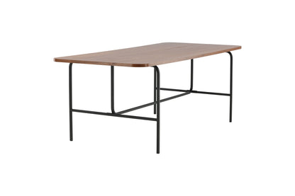 Uno spisebord - 200 × 90 cm - sort, natur, valnøddefarvet - billede 8