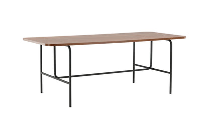 Uno spisebord - 200 × 90 cm - sort, natur, valnøddefarvet - billede 9