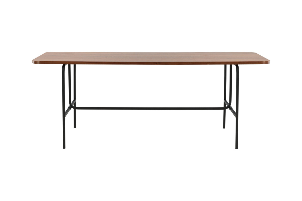 Uno spisebord - 200 × 90 cm - sort, natur, valnøddefarvet - billede 10