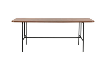 Uno spisebord - 200 × 90 cm - sort, natur, valnøddefarvet - billede 10