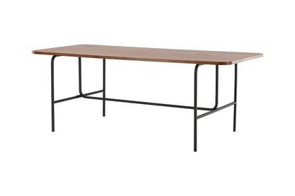 Uno spisebord - 200 × 90 cm - sort, natur, valnøddefarvet - billede 11