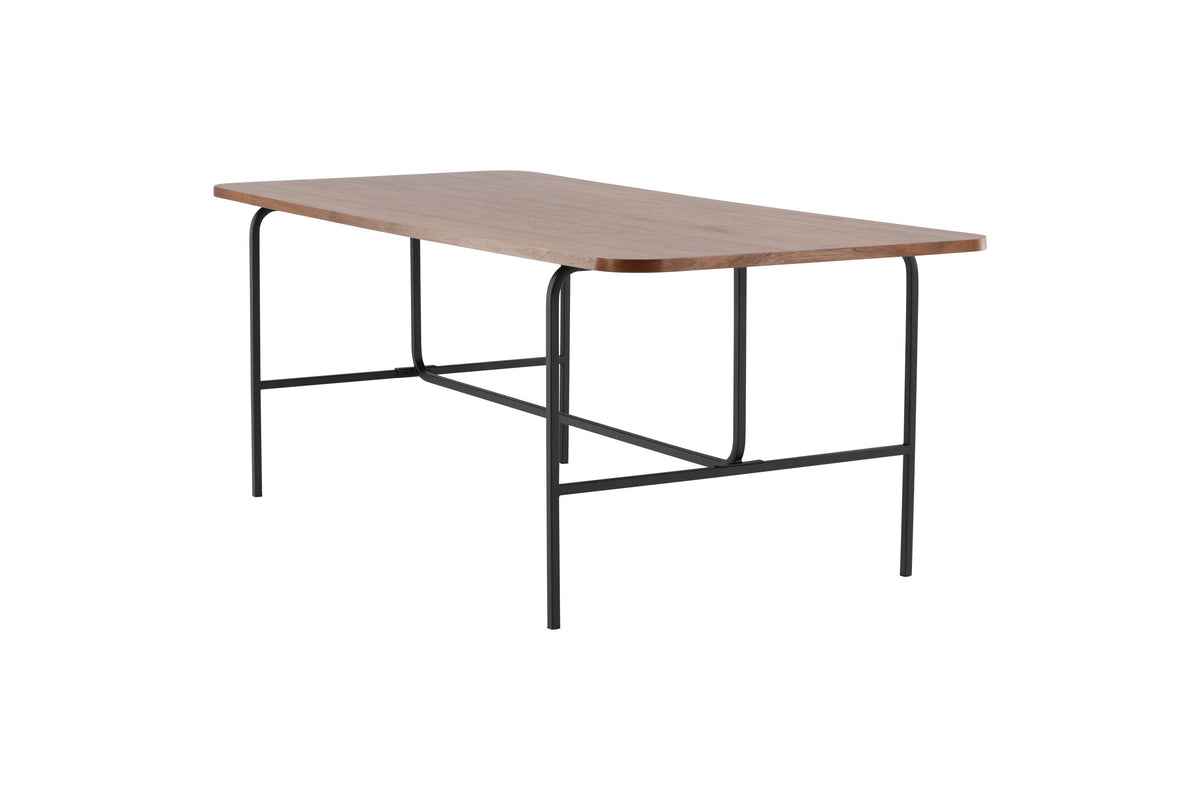 Uno spisebord - 200 × 90 cm - sort, natur, valnøddefarvet - billede 12