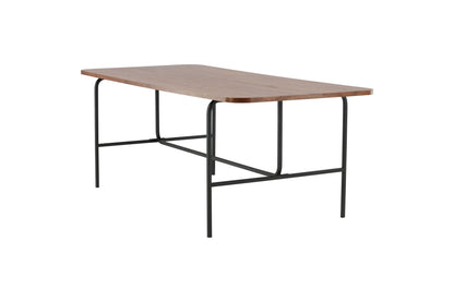 Uno spisebord - 200 × 90 cm - sort, natur, valnøddefarvet - billede 12
