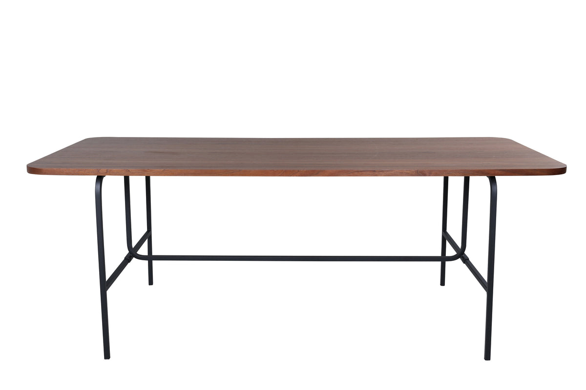 Uno spisebord - 200 × 90 cm - sort, natur, valnøddefarvet - billede 13