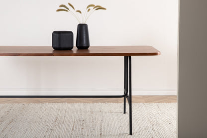 Uno spisebord - 200 × 90 cm - sort, natur, valnøddefarvet - billede 18