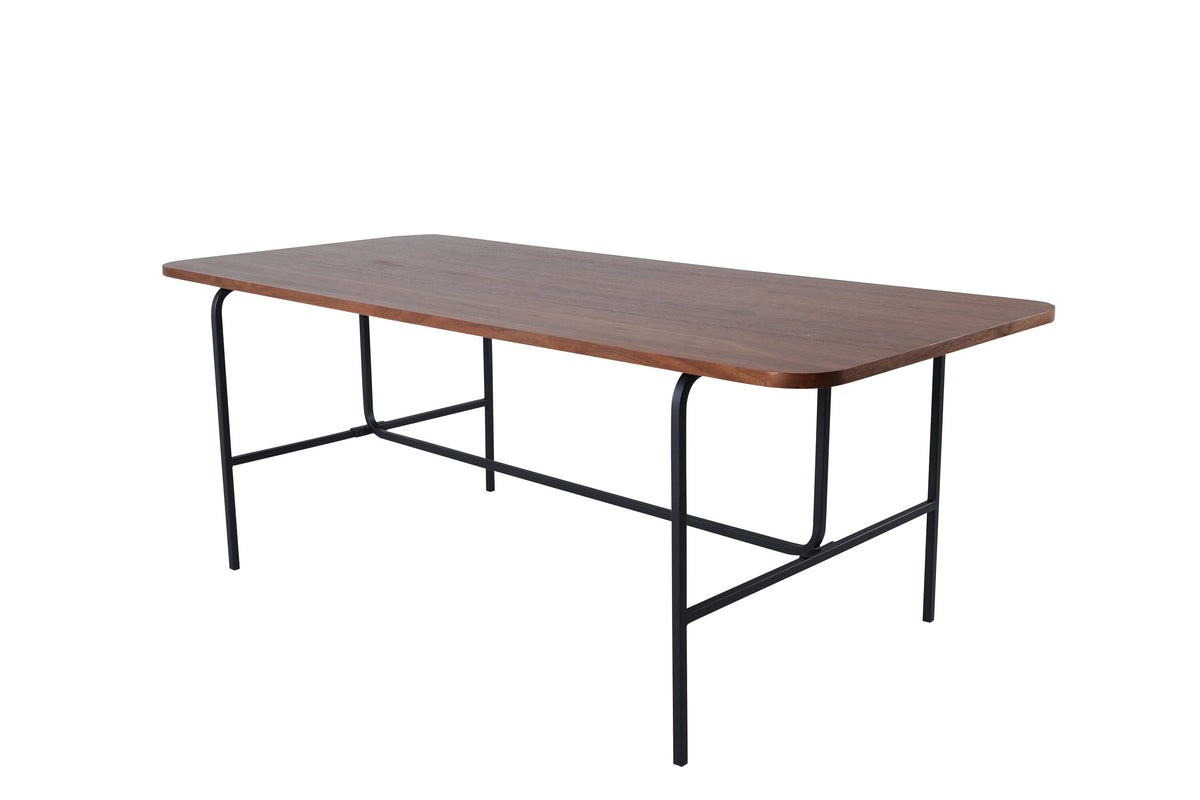 Uno spisebord - 200 × 90 cm - sort, natur, valnøddefarvet - billede 14