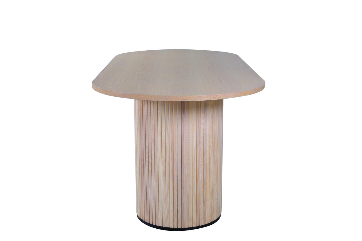 Bianca ovalt spisebord - 200 × 90 cm - hvidpigmenteret, sort, natur - billede 5