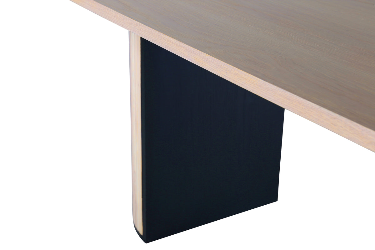 Bianca ovalt spisebord - 200 × 90 cm - hvidpigmenteret, sort, natur - billede 8