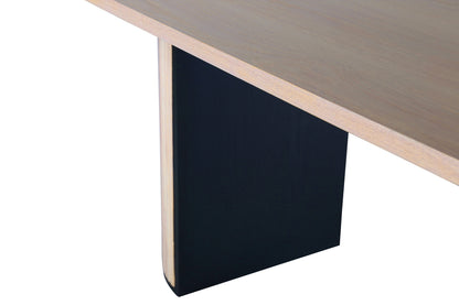 Bianca ovalt spisebord - 200 × 90 cm - hvidpigmenteret, sort, natur - billede 8