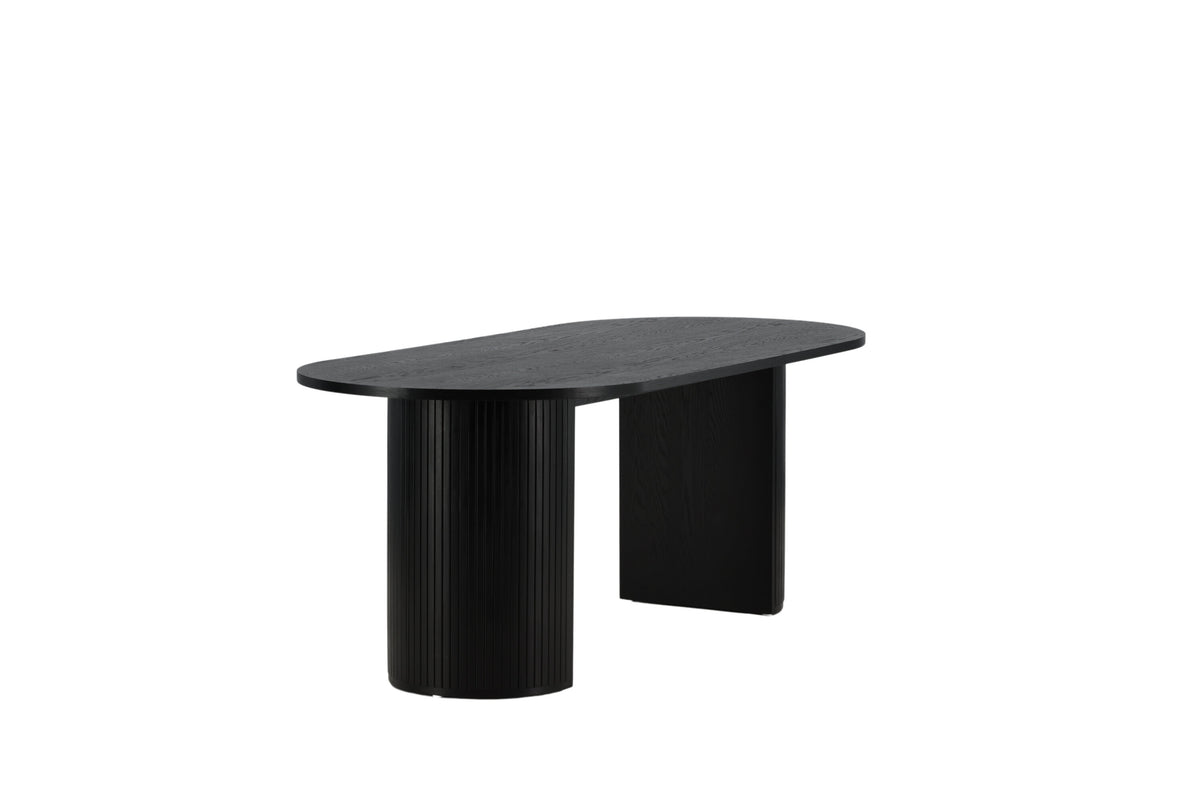 Bianca ovalt spisebord - 200 × 90 cm - sort - billede 11