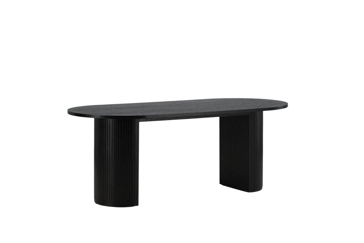 Bianca ovalt spisebord - 200 × 90 cm - sort - billede 12