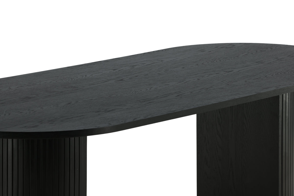 Bianca ovalt spisebord - 200 × 90 cm - sort - billede 13