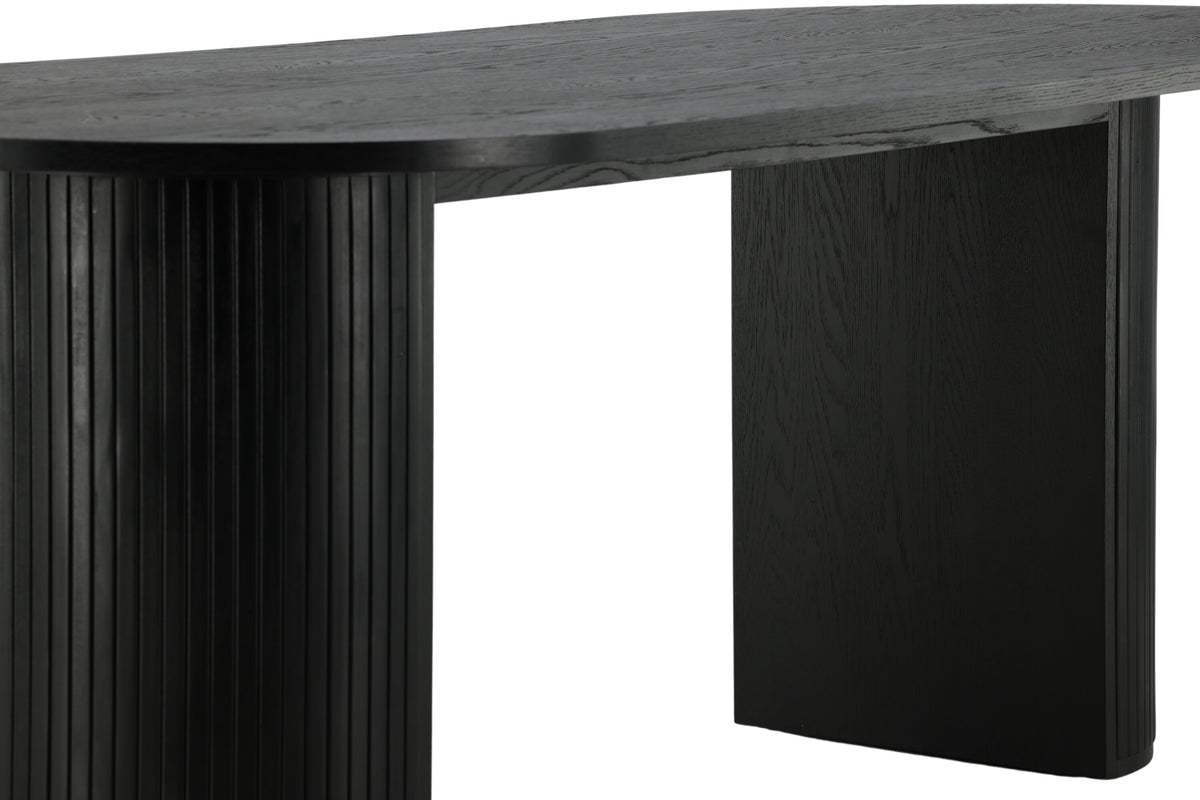 Bianca ovalt spisebord - 200 × 90 cm - sort - billede 14