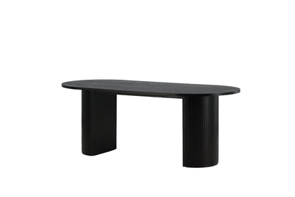Bianca ovalt spisebord - 200 × 90 cm - sort - billede 2