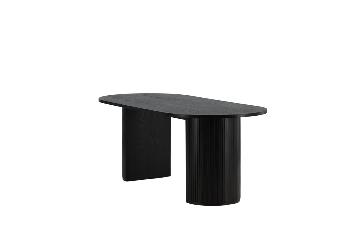 Bianca ovalt spisebord - 200 × 90 cm - sort - billede 3