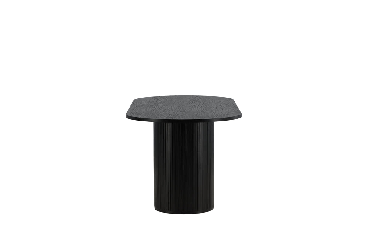Bianca ovalt spisebord - 200 × 90 cm - sort - billede 4