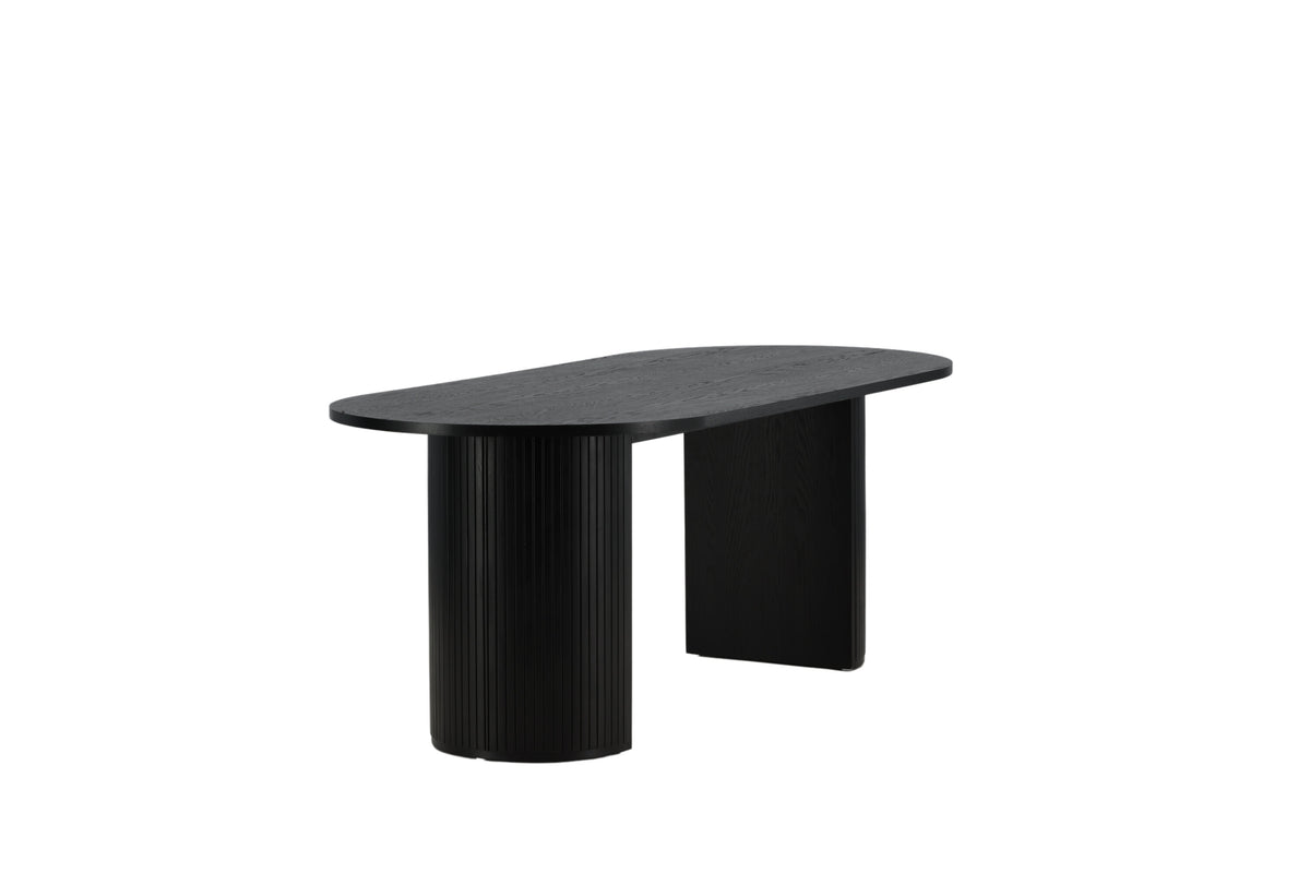 Bianca ovalt spisebord - 200 × 90 cm - sort - billede 5