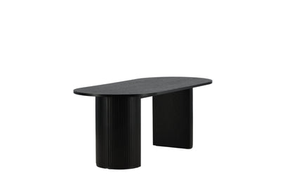 Bianca ovalt spisebord - 200 × 90 cm - sort - billede 5