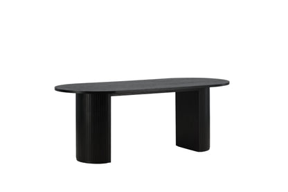 Bianca ovalt spisebord - 200 × 90 cm - sort - billede 6