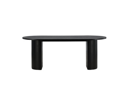 Bianca ovalt spisebord - 200 × 90 cm - sort - billede 7