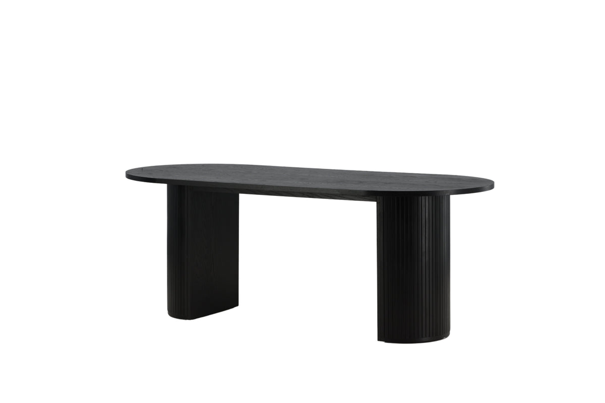 Bianca ovalt spisebord - 200 × 90 cm - sort - billede 8