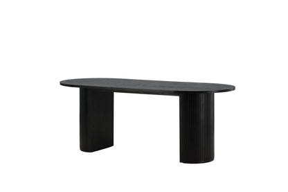 Bianca ovalt spisebord - 200 × 90 cm - sort - billede 8