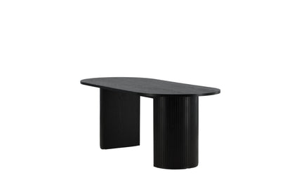 Bianca ovalt spisebord - 200 × 90 cm - sort - billede 9