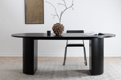 Bianca ovalt spisebord - 200 × 90 cm - sort - billede 15
