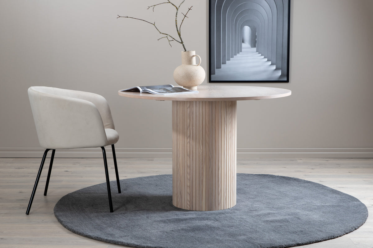 Bianca rundt spisebord - Ø110 cm - hvidpigmenteret, sort, hvid - billede 15