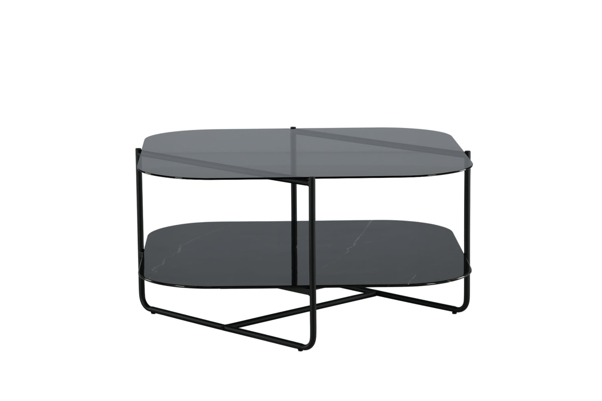 Un-line sofabord - 85 × 85 cm - sort - billede 1
