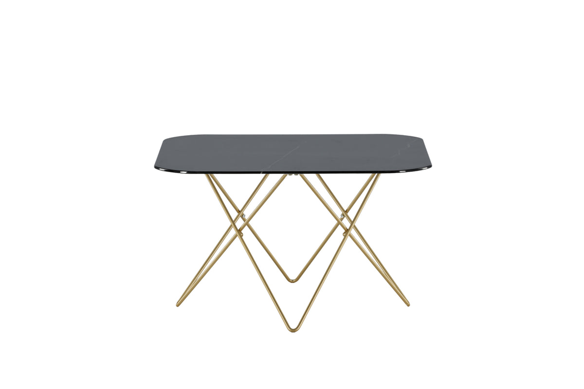 Tristar sofabord - 80 × 80 cm - sort, guld - billede 1