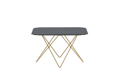 Tristar sofabord - 80 × 80 cm - sort, guld - billede 1