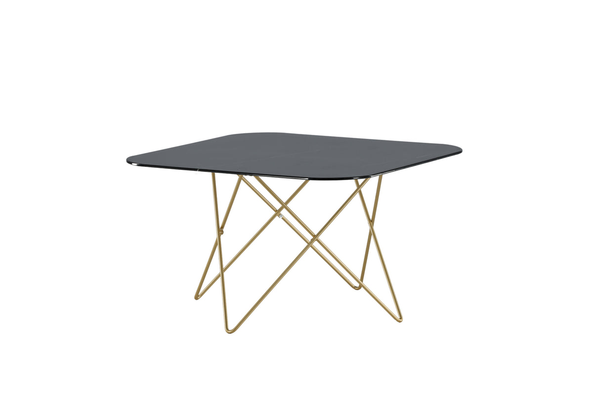 Tristar sofabord - 80 × 80 cm - sort, guld - billede 2