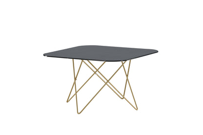 Tristar sofabord - 80 × 80 cm - sort, guld - billede 2