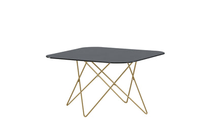 Tristar sofabord - 80 × 80 cm - sort, guld - billede 5