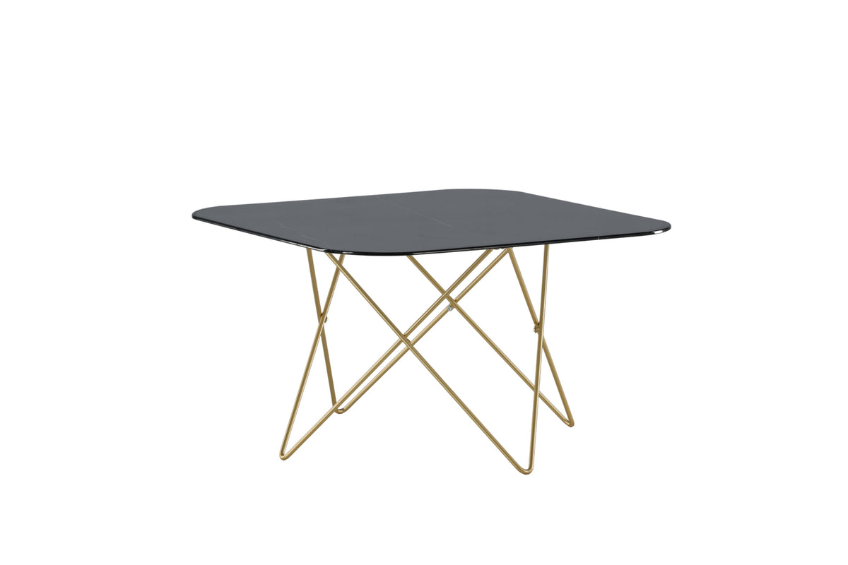 Tristar sofabord - 80 × 80 cm - sort, guld - billede 6
